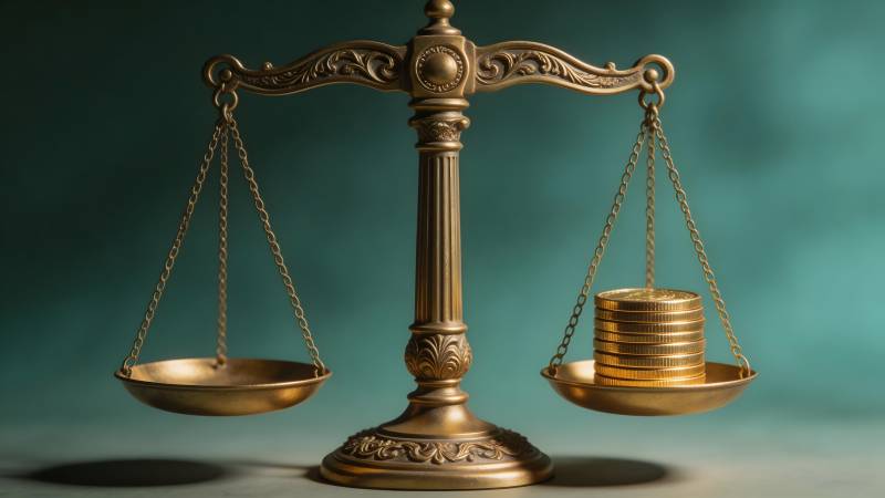 天平与金币图片