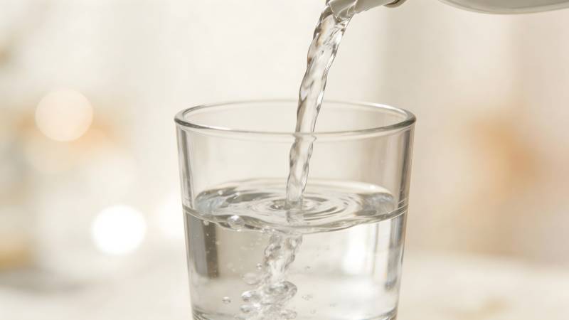 清水注入玻璃杯图片