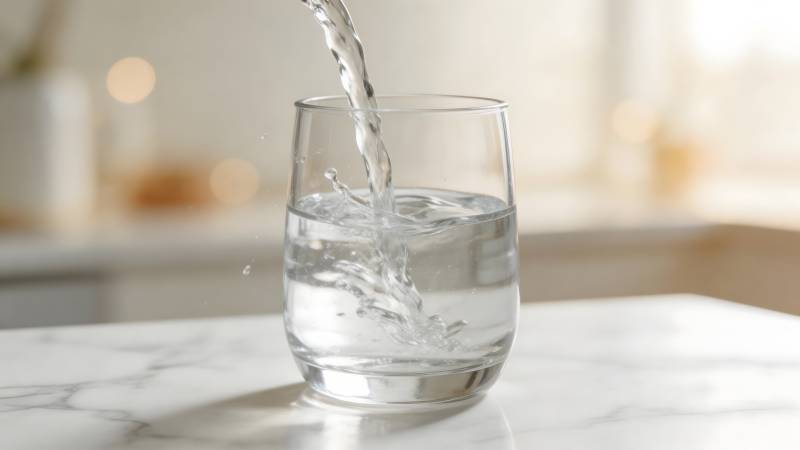 清水注入玻璃杯图片