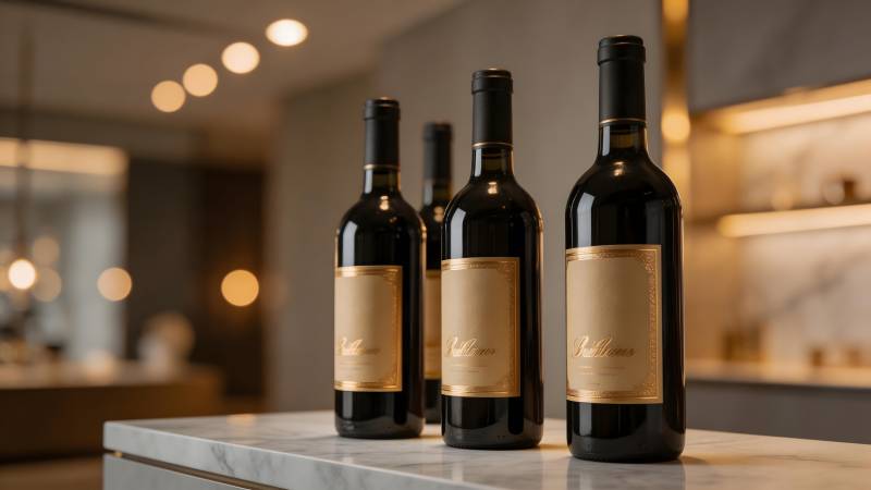 红酒陈列展示图片