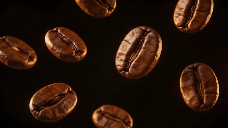 咖啡豆飞舞图片