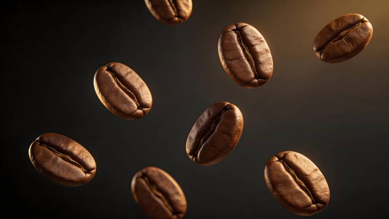咖啡豆飞舞图片
