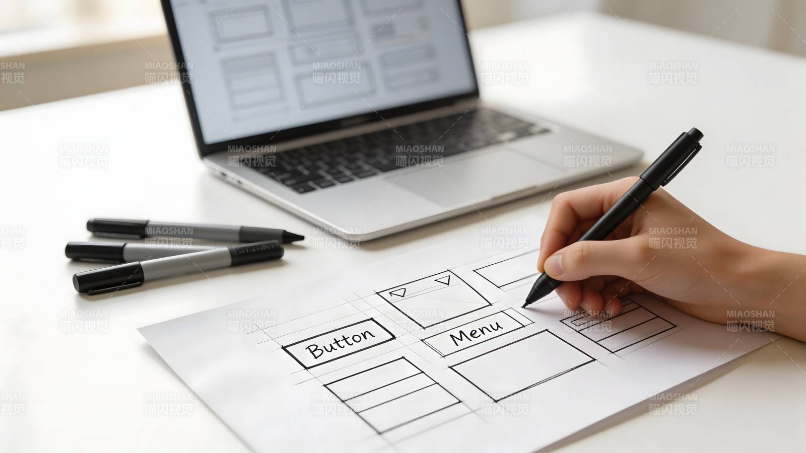 手绘网页原型设计图片