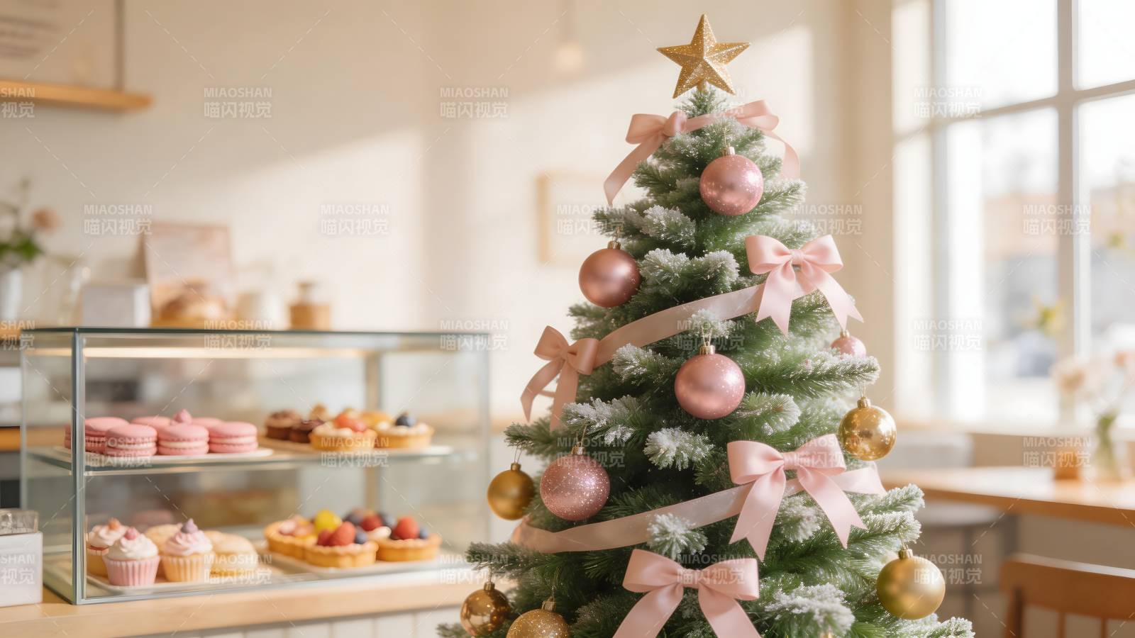 圣诞树与甜点屋图片