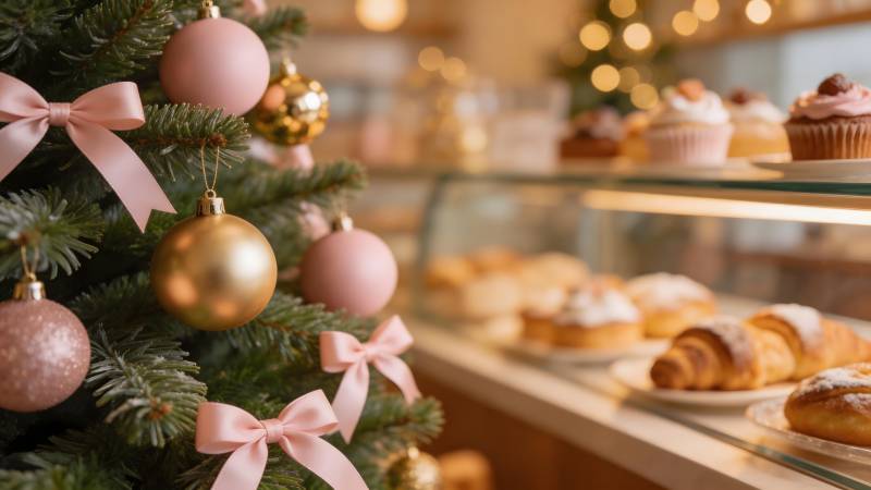 圣诞甜品橱窗图片