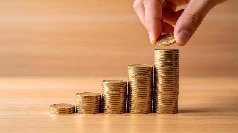 金币堆叠成长图图片