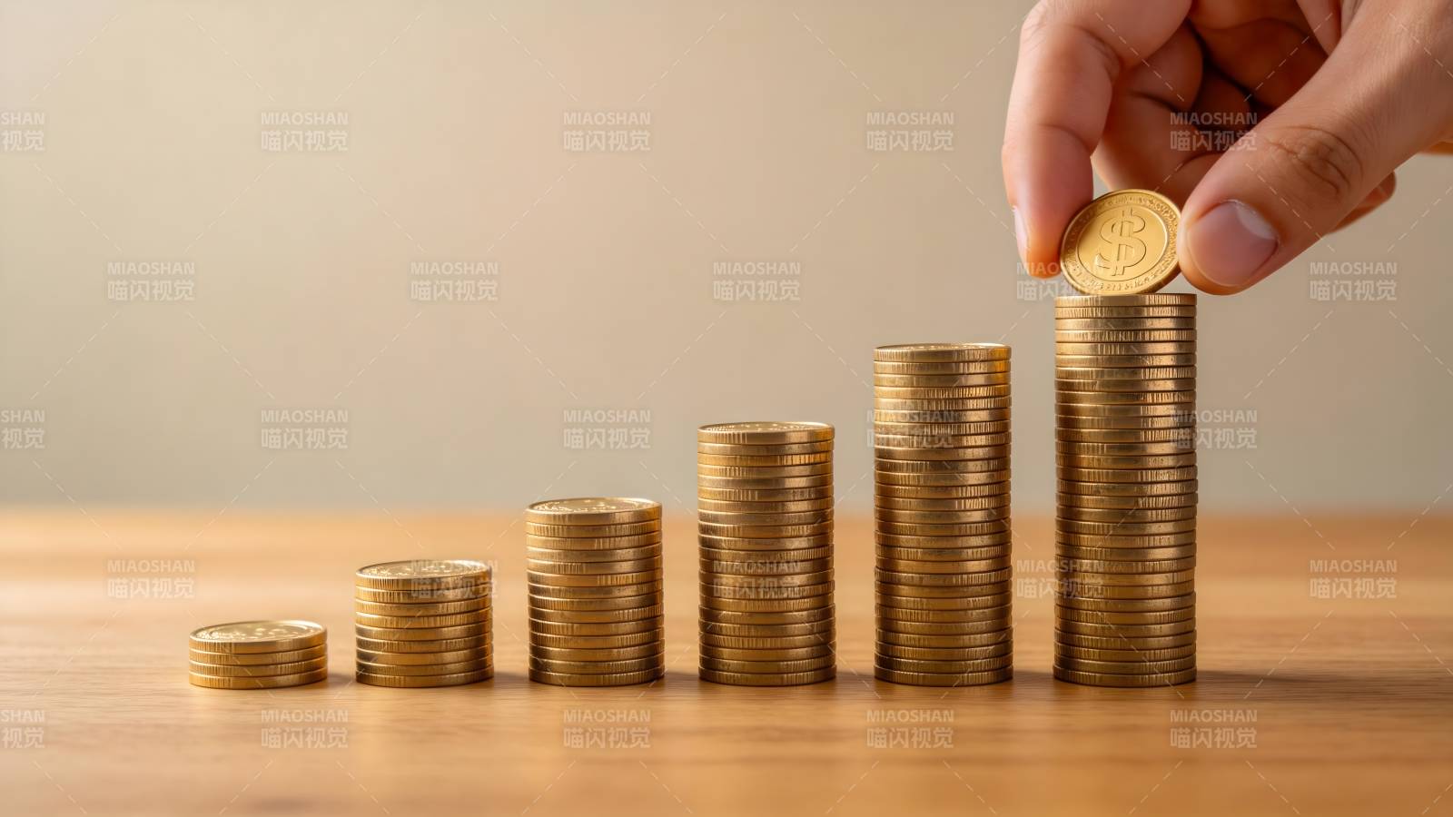 金币堆叠成长图图片