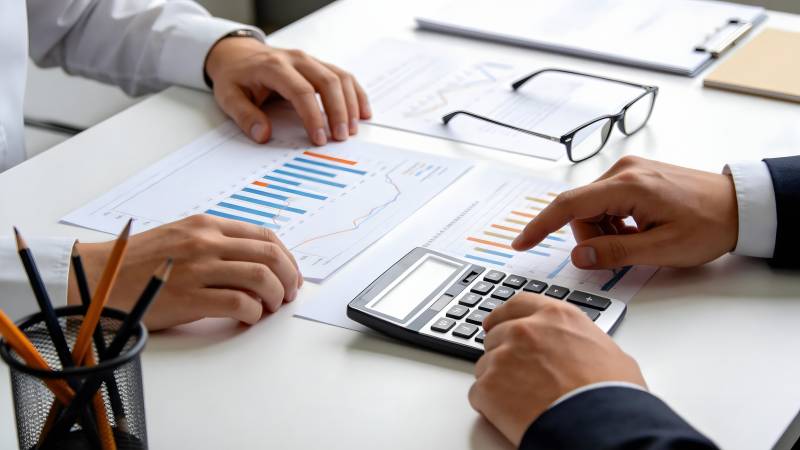 商务洽谈数据分析图片