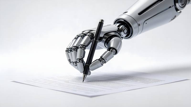 机械手执笔书写图片