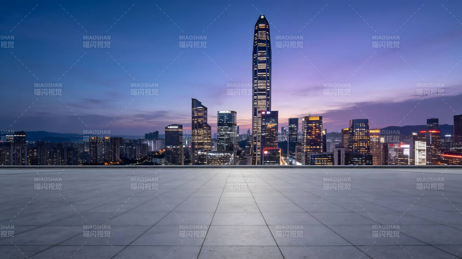 城市夜景天际线图片