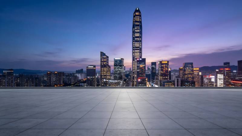 城市夜景天际线图片