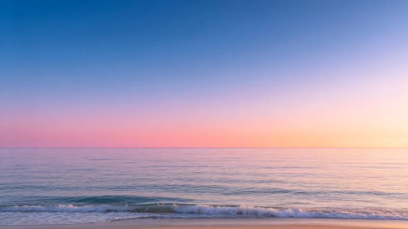 海天一色 晨曦初现图片