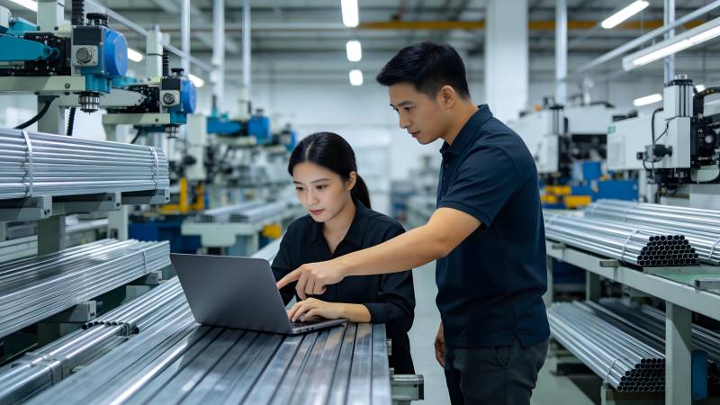 工厂协作操作电脑图片