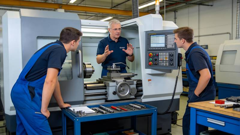 车间师傅指导操作图片