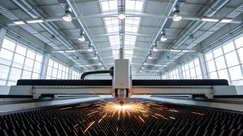 激光切割作业现场图片