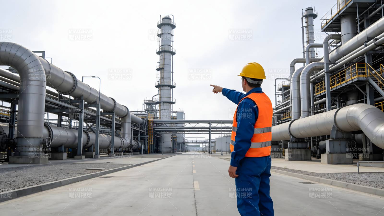 工人巡检工业厂区图片