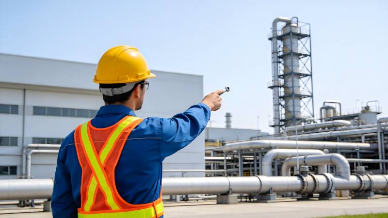 工人指挥工业设施图片