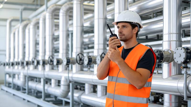 工厂工人通讯中图片