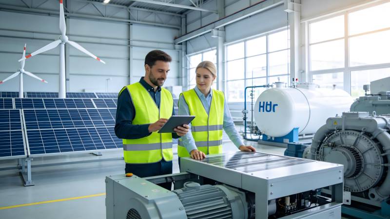 工厂里的工程师协作图片