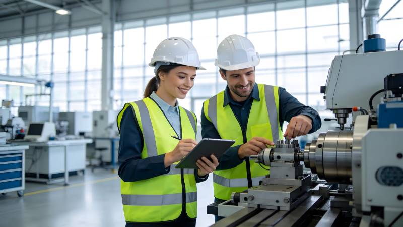 工厂工人协作操作图片