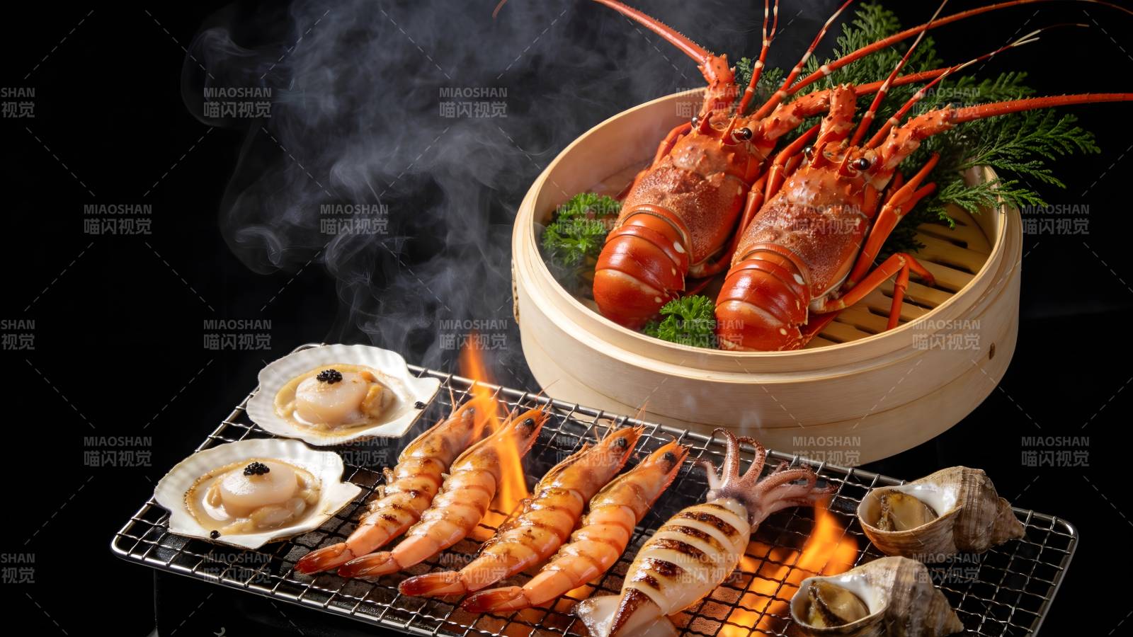 海鲜盛宴 热气腾腾图片