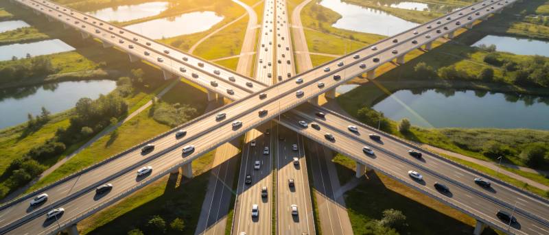 立交桥交通繁忙图片