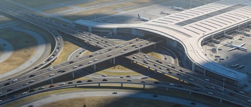 机场交通枢纽图片