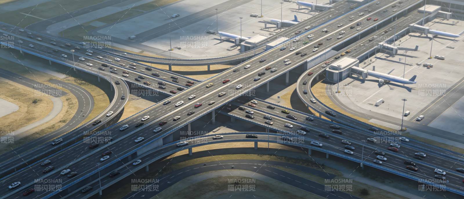 交通枢纽繁忙景象图片