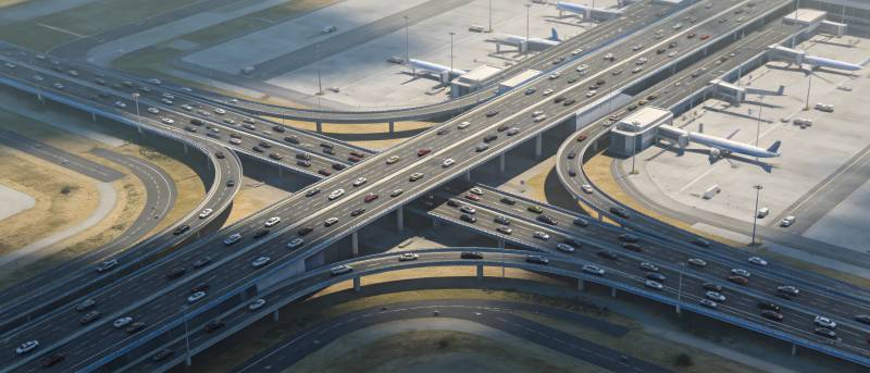 交通枢纽繁忙景象图片