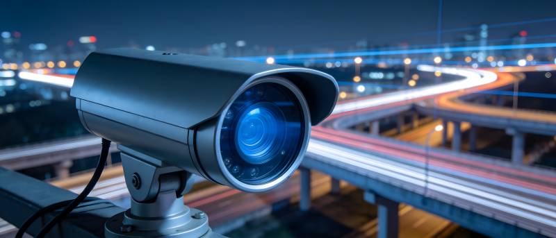 夜视监控瞰城市图片