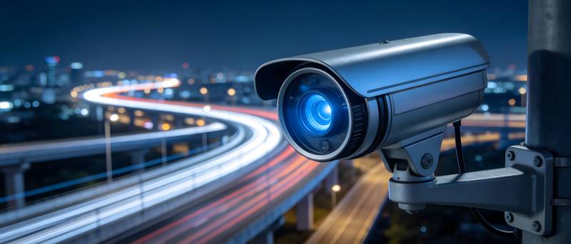 夜视监控城市交通图片