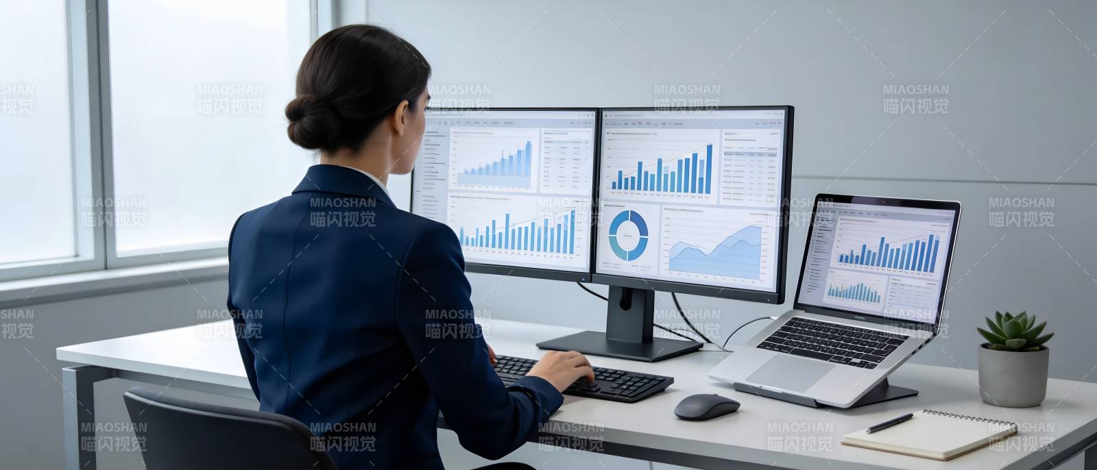 职场女性专注工作图片