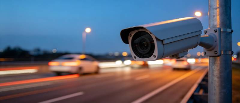 夜路监控摄像机图片