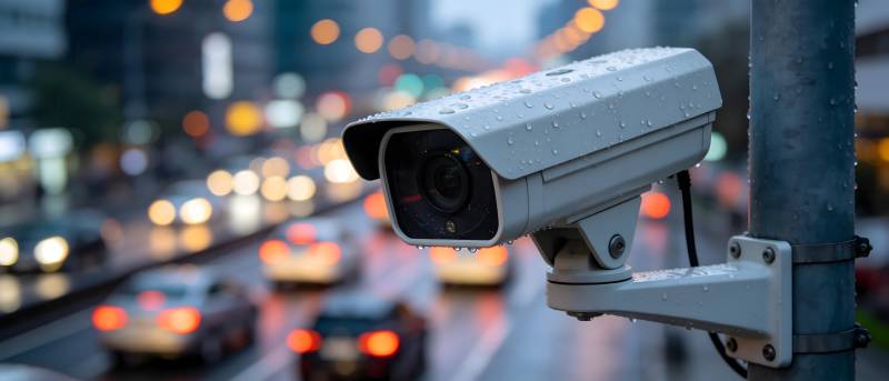 城市夜景监控摄像机图片