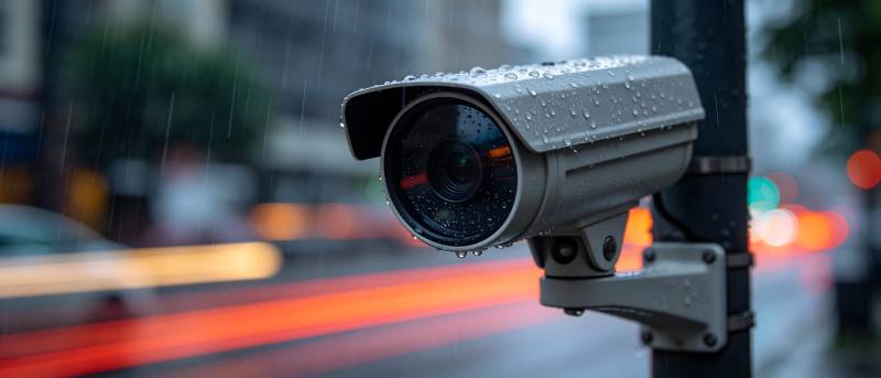 雨中监控摄像机图片