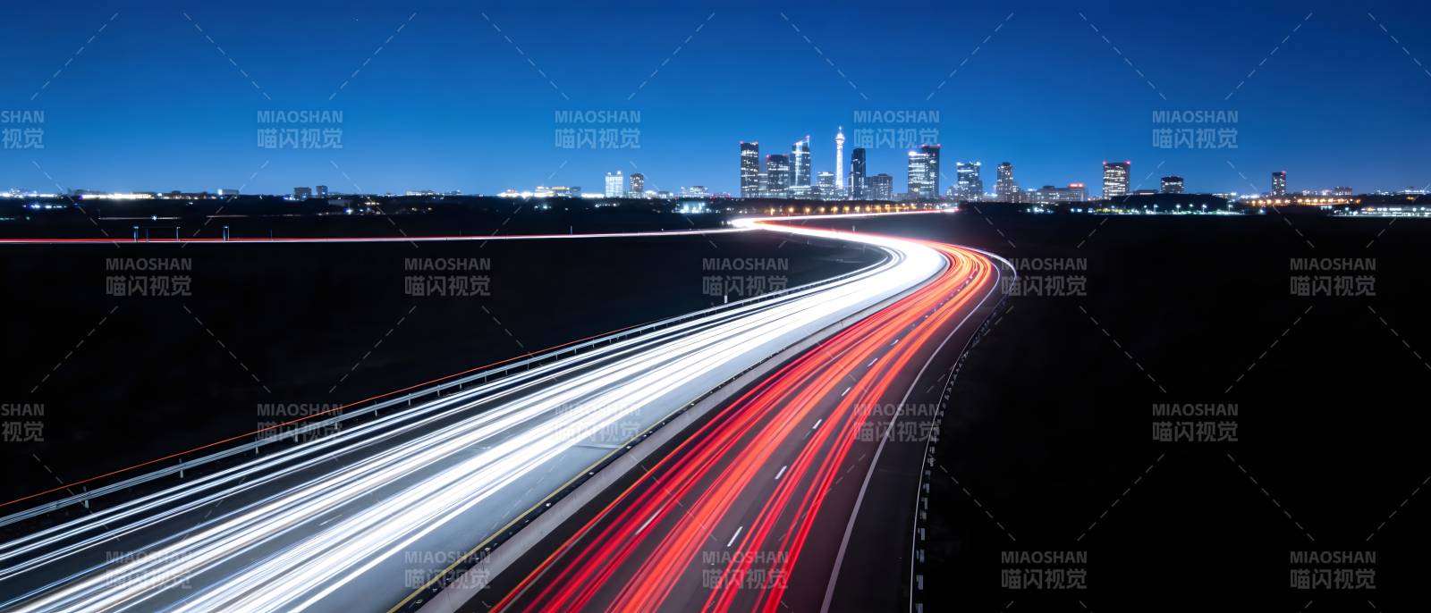 夜景车流光影图片