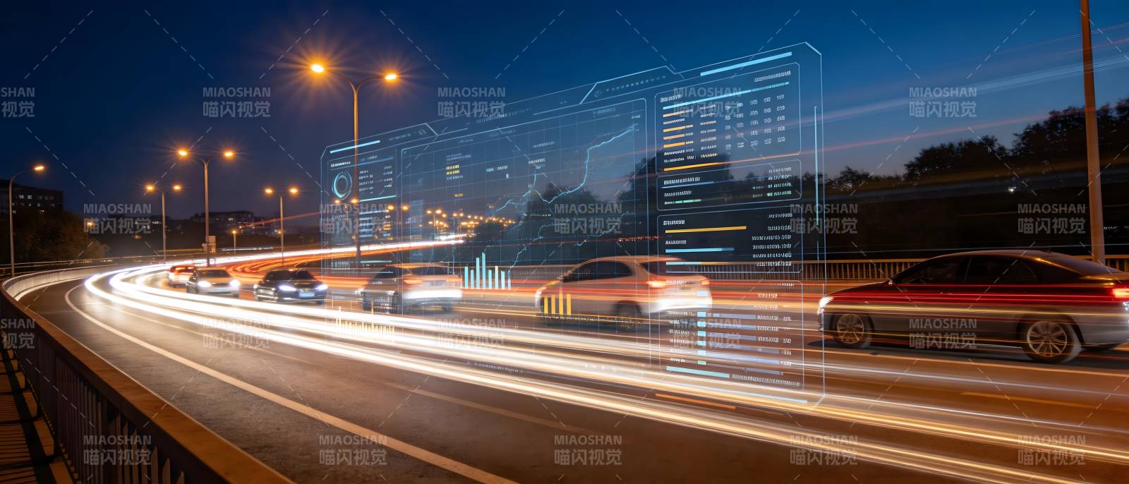 智能交通夜景图片