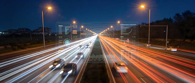 夜景高速车流图片