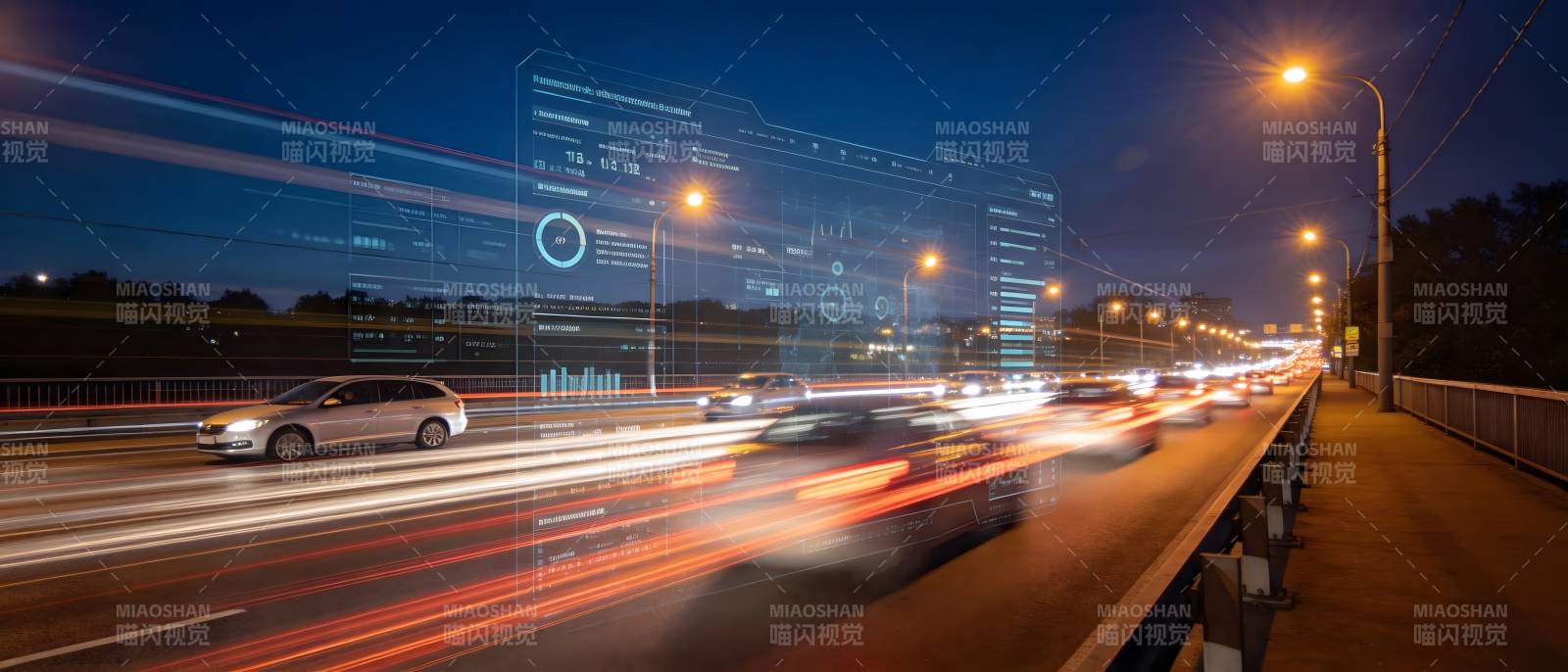 智能交通夜景图片