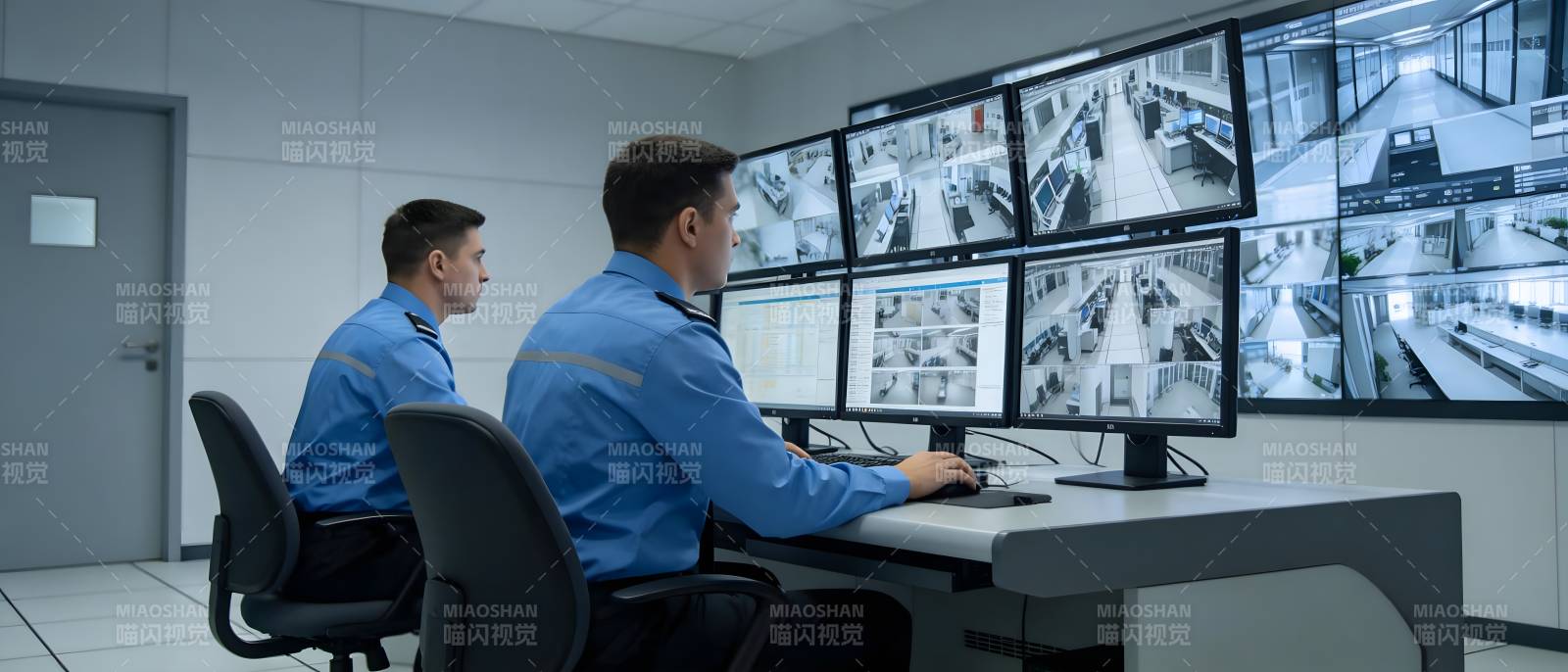 监控室工作场景图片