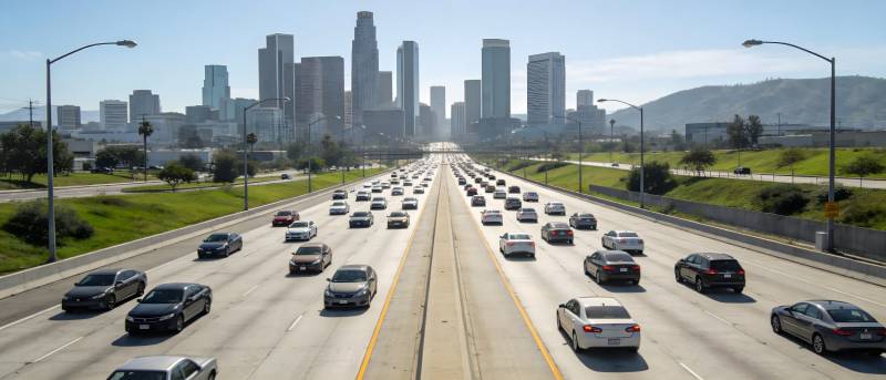 城市高速车流图图片