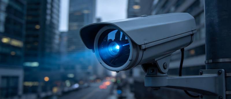 城市夜景监控镜头图片