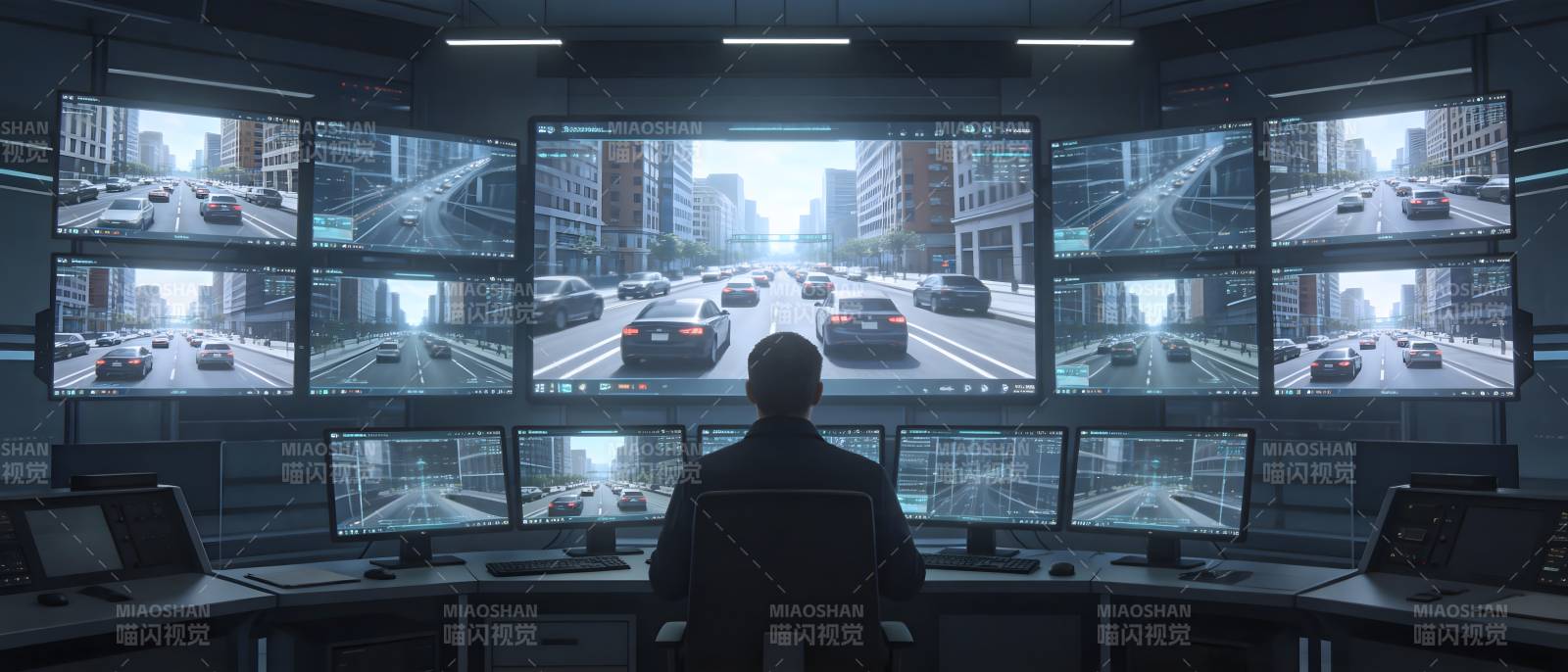 监控室全景图片
