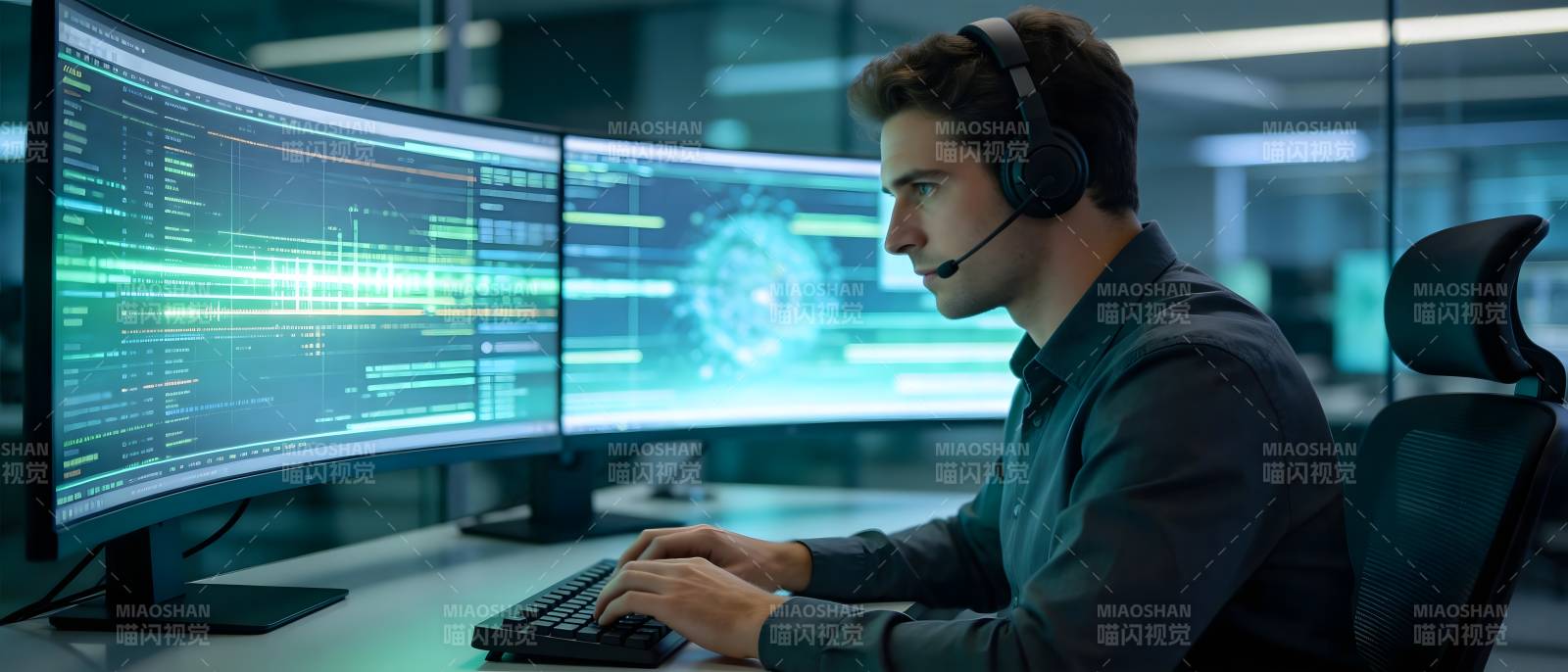 程序员专注工作图片