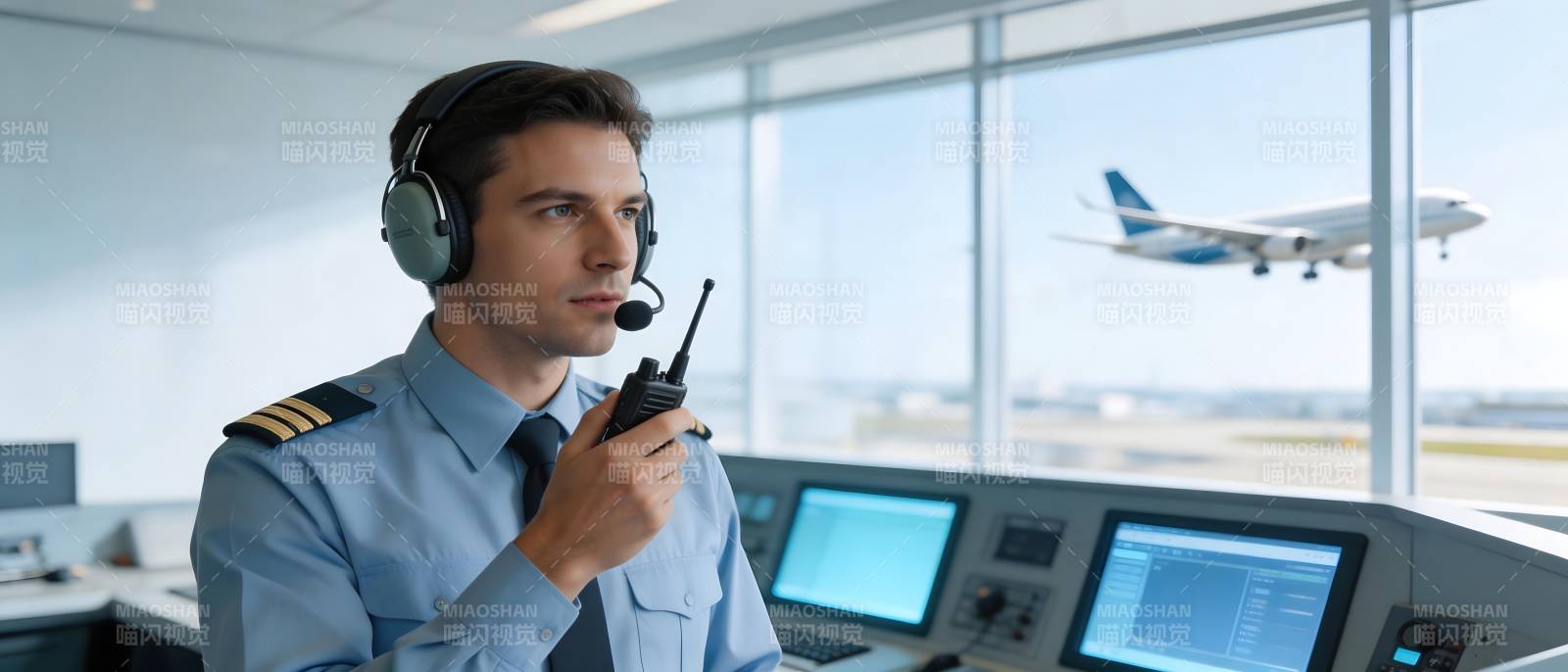 空管员指挥航班图片