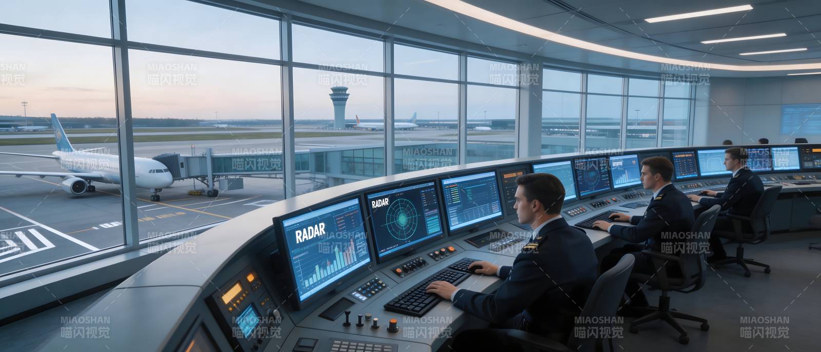机场塔台监控室图片