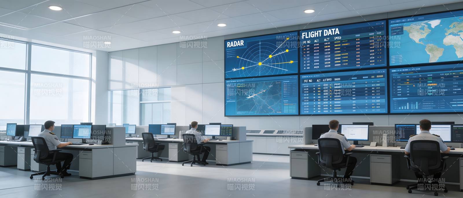 现代化航空监控中心图片