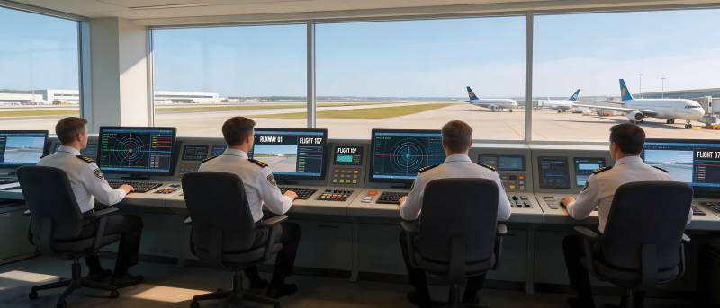 机场塔台监控室图片