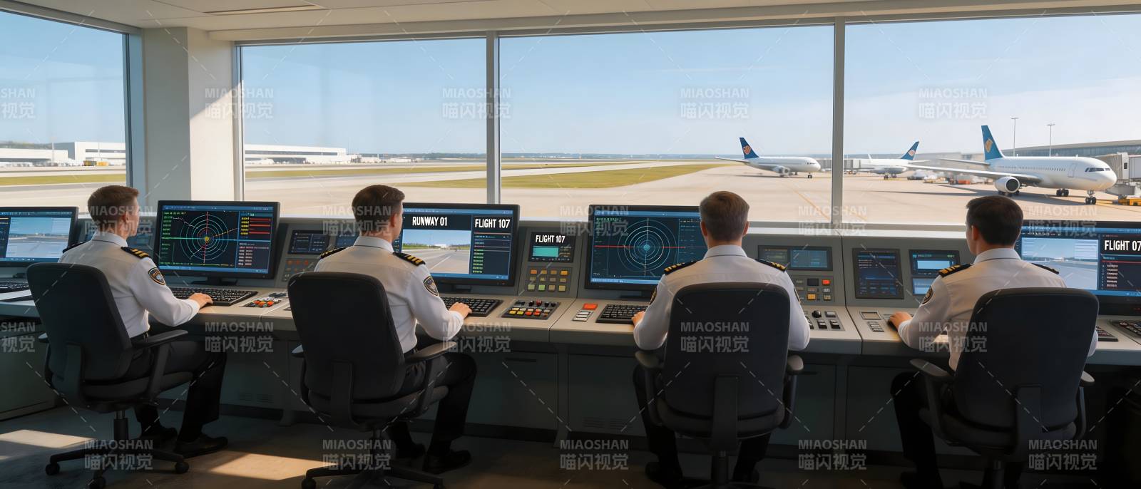 机场塔台监控室图片