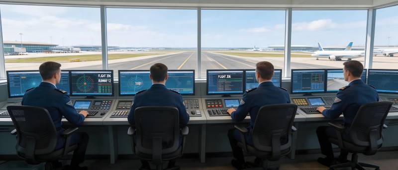机场塔台监控室图片